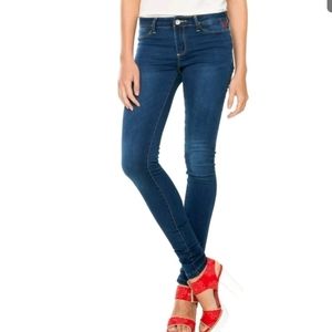 Desigual VNTG Jeans Sz 30 Skinny Dark Wash Denim Back Pin-Tuck Seam